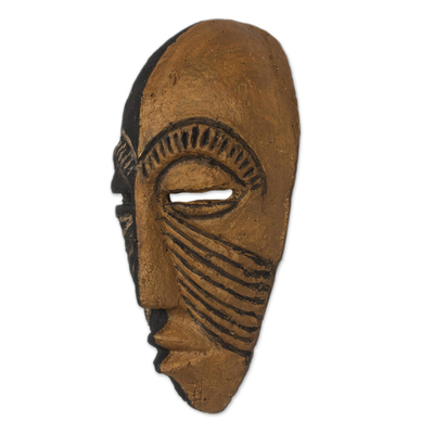 Ghanaian ceramic mask, 'Picasso' - African Ceramic Mask