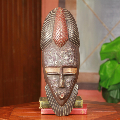 African wood mask, Akan Ohene