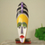 African wood mask, 'Obaa Yaa' - Painted African Wood Mask of Akan Woman Crafted by Hand (image 2) thumbail