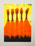 Batik art, 'Five in Orange' - Original Signed Matted Cotton Batik Art from Africa thumbail