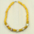Agate beaded necklace, 'Bold Sunshine' - Yellow Agate and Wood Beaded Necklace from Ghana (image 2) thumbail