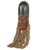 African wood and jute mask, 'Tete Na' - Original African Wood Mask with Jute Beard and Three Eyes