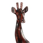 Wood sculpture, 'Kneeling Giraffe' - African Hand Carved Wood Kneeling Giraffe Sculpture
