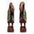 Beaded ebony wood sculptures, 'Sankofa Birds' (pair) - Hand Carved and Beaded Symbolic Bird Sculptures (Pair) (image 2c) thumbail
