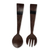 Wood wall adornments, 'Fork and Spoon' (pair) - African Handmade Wood Fork and Spoon Wall Art (Pair) (image 2a) thumbail