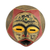 Máscara de madera africana - Máscara africana redonda tallada a mano en madera original.