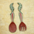 Wood wall adornments, 'Nourishment' (pair) - Hand Crafted African Wood Wall Art of Spoon and Fork (Pair)