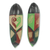 African wood masks, 'Haboki' (pair) - Red and Green Hand Made Wood African Masks (Pair) thumbail