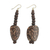 Beaded dangle earrings, 'Ayeyi' - Leopard Print Beaded Dangle Earrings Hand Made in Ghana thumbail
