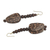 Beaded dangle earrings, 'Ayeyi' - Leopard Print Beaded Dangle Earrings Hand Made in Ghana (image 2c) thumbail