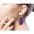 Perlenohrringe - Handgefertigte Ohrhänger aus Kunststoff in Lila und Kastanienbraun