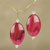 Beaded dangle earrings, 'Odopa in Rose' - Eco Friendly Dangle Earrings Crafted from Recycled Plastic (image 2) thumbail