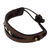 Men's leather and bone bracelet, 'Breaking Ground in Brown' - Unique Men's Bracelet in Brown Leather from Africa (image 2c) thumbail