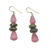 Beaded dangle earrings, 'Odefo' - Fair Trade African Beaded Earrings with Pink Cat's Eye thumbail