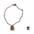 Soapstone pendant necklace, 'Antique Brown' - Soapstone Pendant on Hand Knotted Necklace from Ghana
