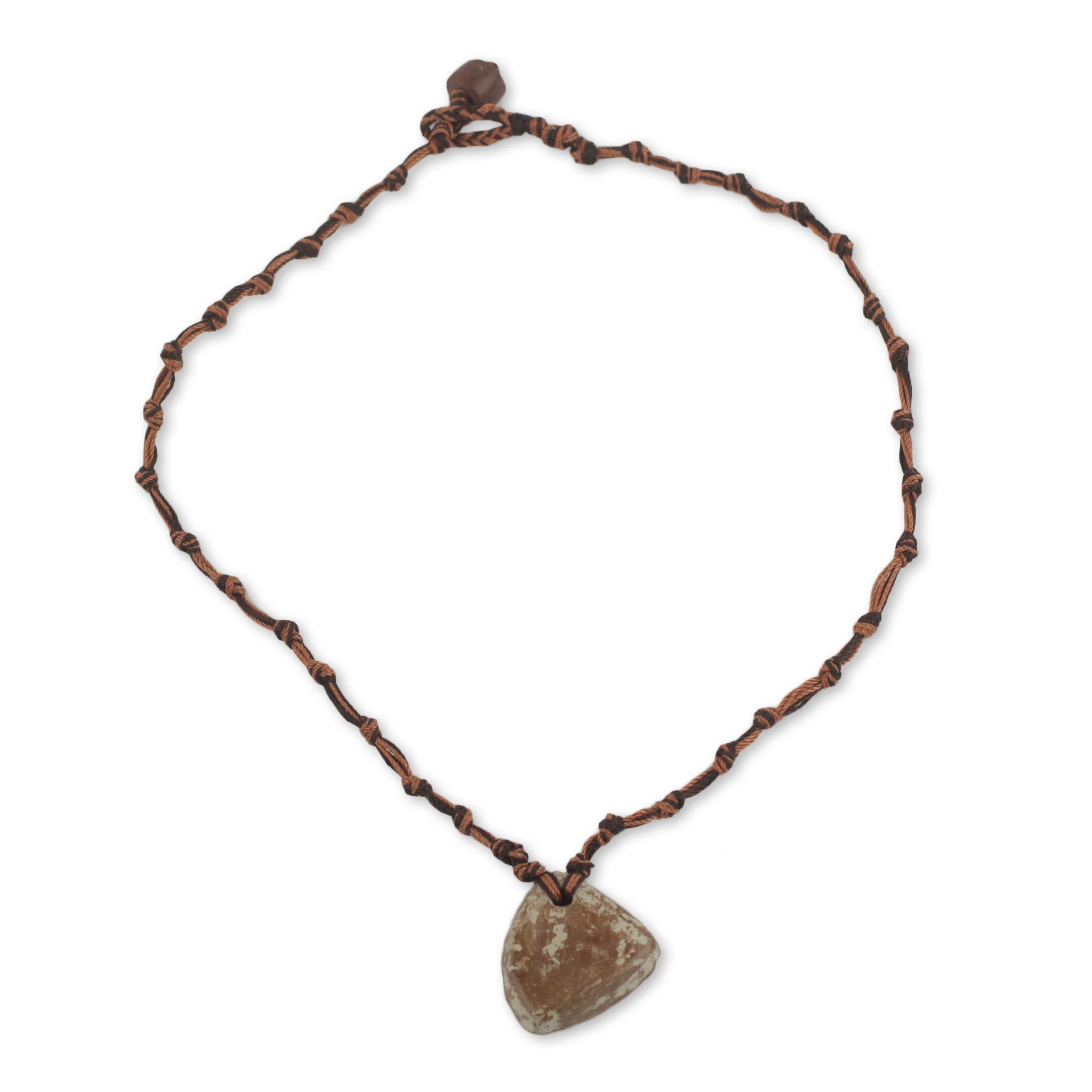 Aged Soapstone Pendant on Artisan Crafted Necklace Victorious NOVICA