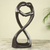 African wood sculpture, 'Lolonyo' - Hand Carved African Abstract Wood Sculpture of Lovers thumbail