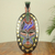 African beaded wood mask, 'Ekua' - Unique Beaded African Wood Mask with Brass Accents (image 2) thumbail