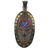 African beaded wood mask, 'Ekua' - Unique Beaded African Wood Mask with Brass Accents thumbail