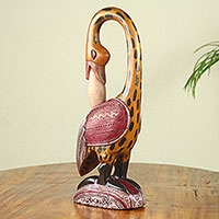 African wood carving, 'Spotted Sankofa'