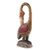 African wood carving, 'Spotted Sankofa' - Colorful African Wood Bird Sculpture Hand Carved in Ghana thumbail
