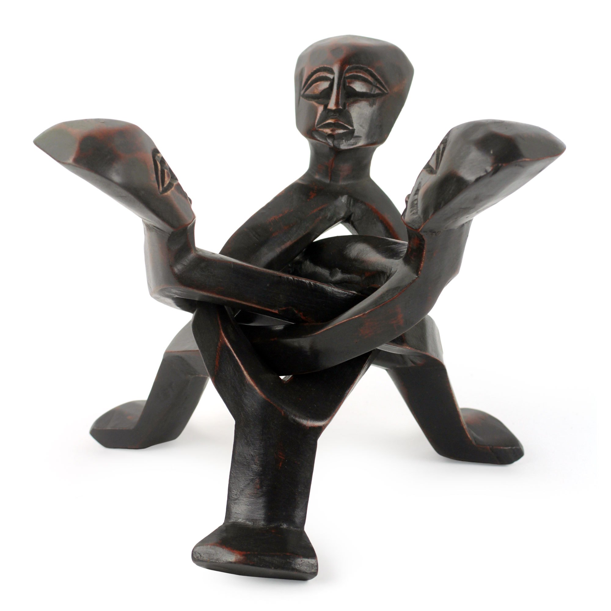 Ghana 9Inch Sculpture Carved from Single Piece of Wood True Unity NOVICA