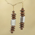 Wood beaded earrings, 'Kafui' - Fair Trade Beaded African Earrings Crafted by Hand