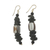 Beaded earrings, 'Xose in Black and White' - African Earrings Crafted by Hand with Recycled Beads