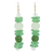 Recycled glass dangle earrings, 'Dziedzorm' - Green Beaded Earrings from Africa Fair Trade Jewelry thumbail