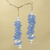 Beaded earrings, 'Forever' - Blue and White Beaded Earrings Crafted by Hand in Ghana thumbail