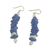 Beaded earrings, 'Forever' - Blue and White Beaded Earrings Crafted by Hand in Ghana thumbail