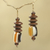 Wood beaded earrings, 'Edinam' - Wood Beaded Dangle Earrings Artisan Crafted Jewelry thumbail