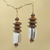 Wood beaded earrings, 'Elikplim' - African Fair Trade Jewelry Recycled Beads and Wood Earrings (image 2) thumbail
