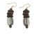 Wood beaded earrings, 'Elikplim' - African Fair Trade Jewelry Recycled Beads and Wood Earrings thumbail
