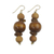 Wood beaded earrings, 'Dzidudu' - Wood Beaded Dangle Earrings Artisan Crafted Jewelry thumbail
