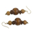 Wood beaded earrings, 'Dzidudu' - Wood Beaded Dangle Earrings Artisan Crafted Jewelry (image 2b) thumbail
