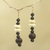 Wood beaded earrings, 'Muse' - Artisan Crafted Wood and Recycled Beads Earrings thumbail