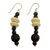 Holzperlenohrringe, „Muse“ – Ohrringe aus handgefertigtem Holz und recycelten Perlen