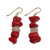 Agate dangle earrings, 'Red Velvet' - Red Agate Handcrafted African Dangle Earrings thumbail