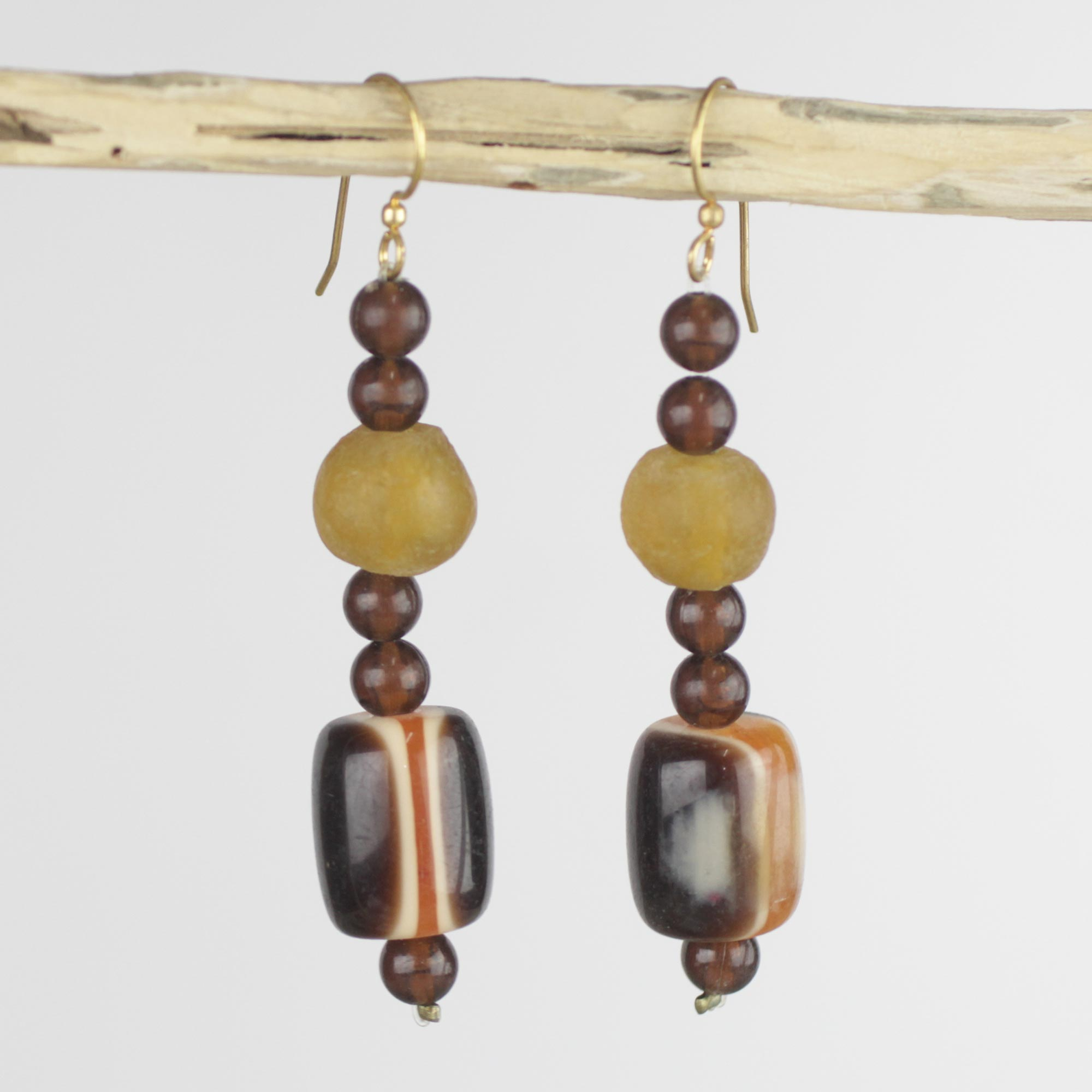 Yellow African Handcrafted Eco Friendly Earrings - Destiny Loves