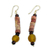 Bauxite beaded earrings, 'Earth's Warmth' - Bauxite Earrings Crafted by Hand with Recycled Beads