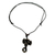 Collar colgante de hueso, 'Osunu' - Colgante Batik de elefante negro en collar negro ajustable