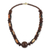 Wood beaded necklace, 'Edinam' - Wood Beaded Dangle Necklace Artisan Crafted Jewelry thumbail