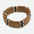 Wood stretch bracelet, 'Butterscotch Connection' - Recycled Plastic Wood Eco Friendly Bracelet from Africa thumbail