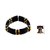 Holz-Stretch-Armband - Schwarzes und cremefarbenes, umweltfreundliches Armband aus recycelten Perlen und Holz
