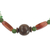 Agate and wood beaded necklace, 'With Gladness' - Eco Friendly Handcrafted Recycled Bead Necklace with Agate