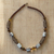 Beaded earrings, 'Xose in Beige' - African Necklace Crafted by Hand with Recycled Beads (image 2) thumbail