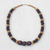 Wood beaded necklace, 'Dzidudu in Dark Brown' - Wood Beaded Dangle Necklace Artisan Crafted Jewelry (image 2) thumbail