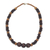 Wood beaded necklace, 'Dzidudu in Dark Brown' - Wood Beaded Dangle Necklace Artisan Crafted Jewelry thumbail