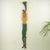 African wood wall sculpture, 'Palace Horn Blower' - Colorful Wood Wall Sculpture of African Horn Blower (image 2) thumbail